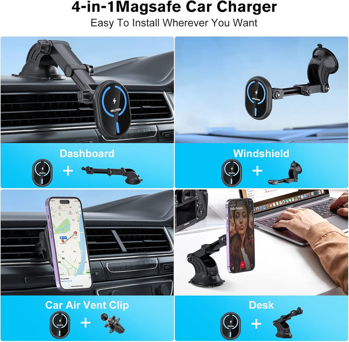 OHLPRO für Magsafe Autohalterung und iPhone 15 Pro Max/ 15 Pro/ 15, iPhone 14/13/12 Serie, 360°verst