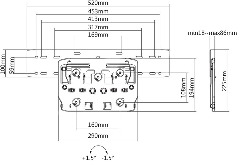 Maclean MC-837 QLED TV Micro-Gap Wandhalterung für Samsung Q7/Q8/Q9/Q7FN/Q9FN 75" bis 50kg Ultra Sli