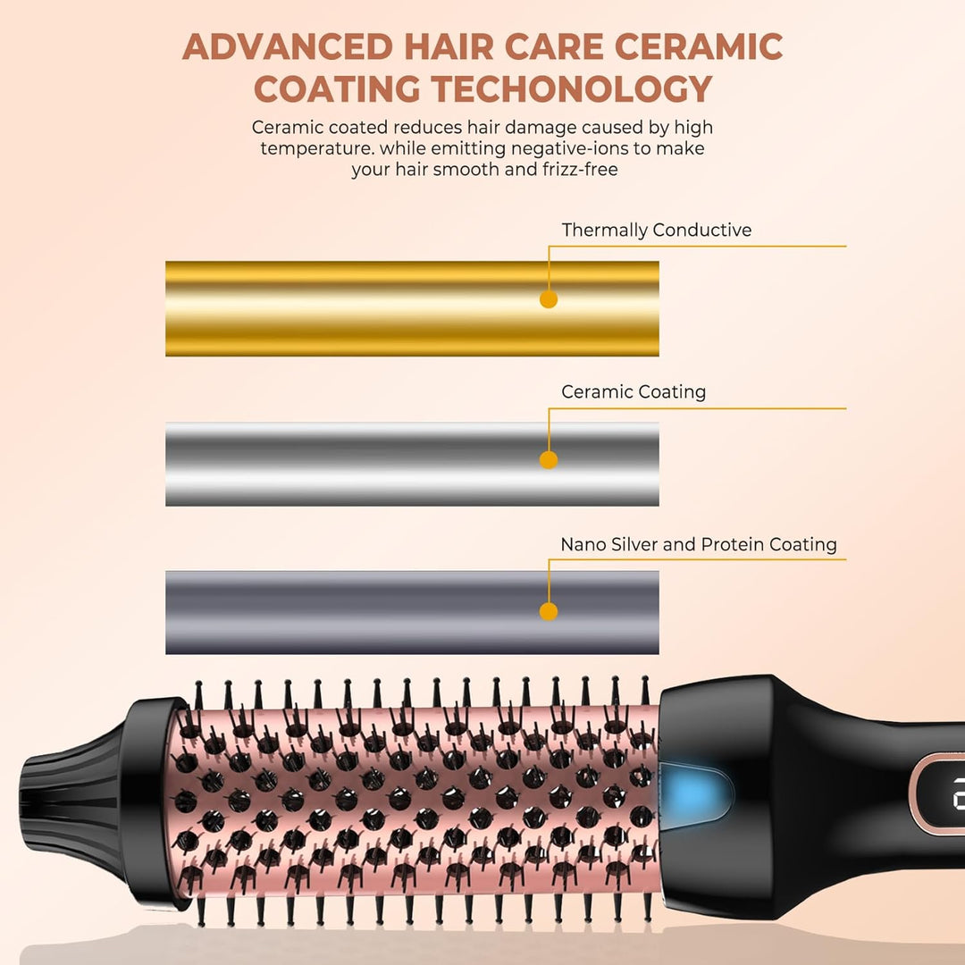 UKLISS Thermal Brush Ionen Thermobürste LCD-Display [120-200℃] Heisse Bürste Rundbürste Haarstyling