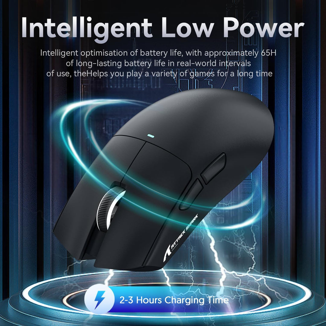 ATTACK SHARK X11 Gaming Mouse mit Magnetic Charging Dock, PixArt PAW3311 Gaming Sensor, BT/2.4G Wire