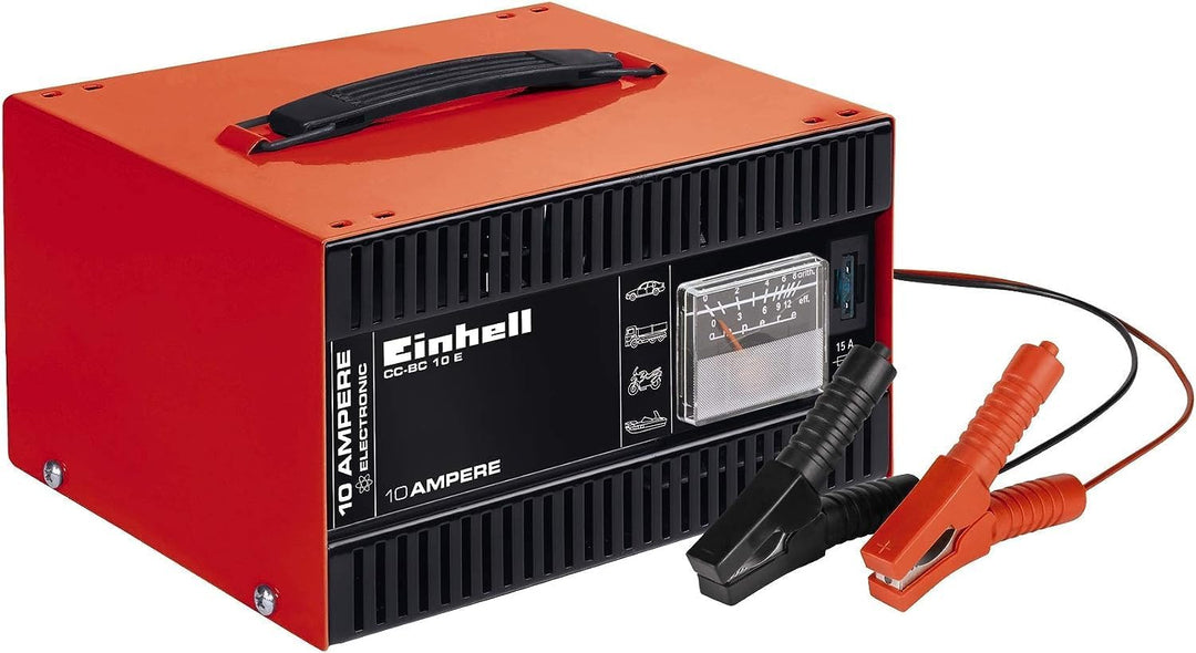 Einhell Batterie-Ladegerät CC-BC 10 E (12 V, f. Batterien von 5-200 Ah, Ladeelektronik, Stahlblechge