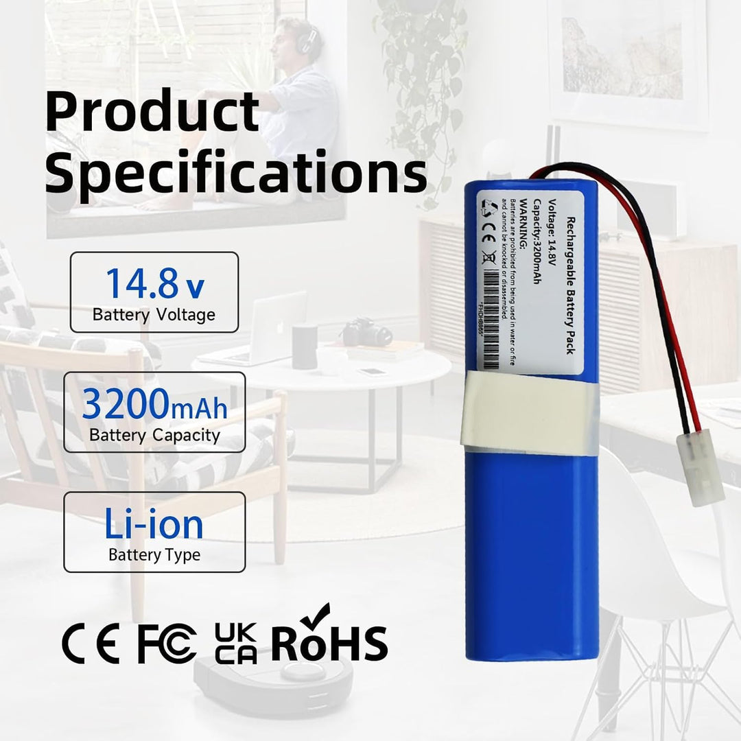 3200mAh Saugroboter Ersatzakku Kompatibel mit Qihoo 360 S6 360 S8 Rowenta X-Plorer Serie 75 X-Plorer