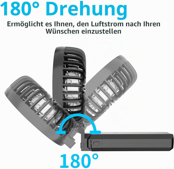 HandFan Handventilator Tragbarer USB 5200mAh Power Bank Batteriebetrieben Mini Ventilator 5 Geschwin