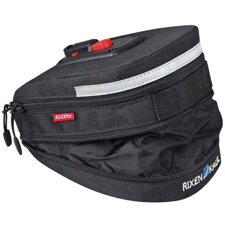 KLICKfix Farradtasche Micro 200 Expandable Schwa Satteltasche, Schwarz, 19 x 12 x 8 cm Single, Singl