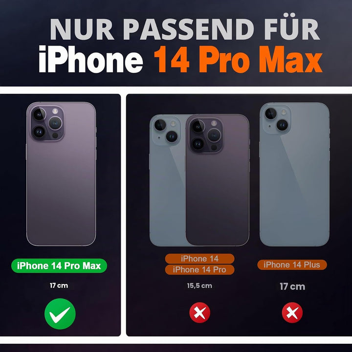 SHIELDON Hülle für iPhone 14 Pro Max Schutzhülle [Rindsleder] [Stossfest ] [Kartenfach] [Magnetversc