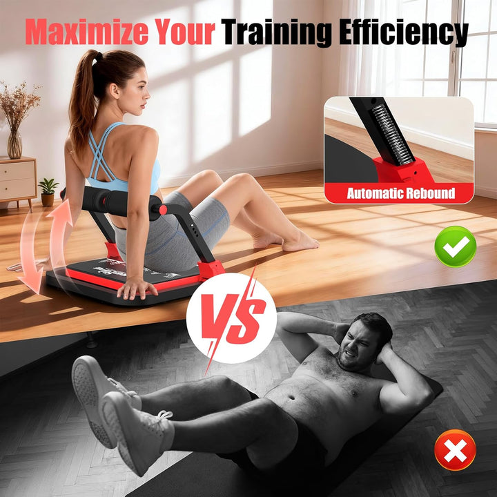 RELIFE REBUILD YOUR LIFE Bauchmuskeltrainer Bauchtrainer für Zuhause Gerät Zusammenklappbar & 3 Wide