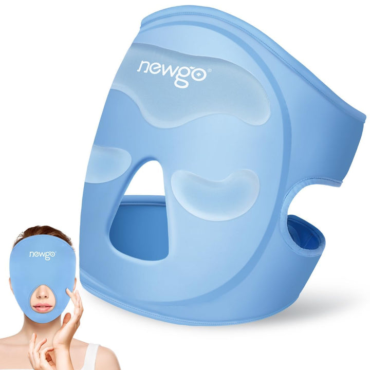 NEWGO Eismaske Gesicht Eis Augenmaske Face Eye Mask Gel Ice Pack, Flexible Eye Mask Blau Blau-mask,