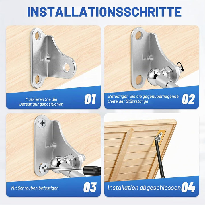 2 Stück Gasdruckfeder 500mm 445N/45Kg,L-Förmigen,Gasdruckdämpfer,Stossdämpfer Für Werkzeugkasten Woh