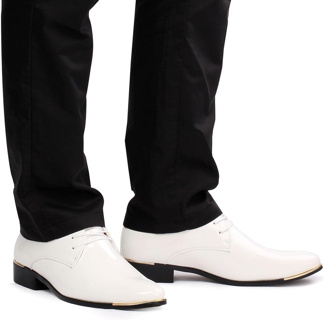 zpllsbratos Herren Lederschuhe Lackschuhe Derby Schnürhalbschuhe Oxford Hochzeit Schuhe 38-48 39 EU