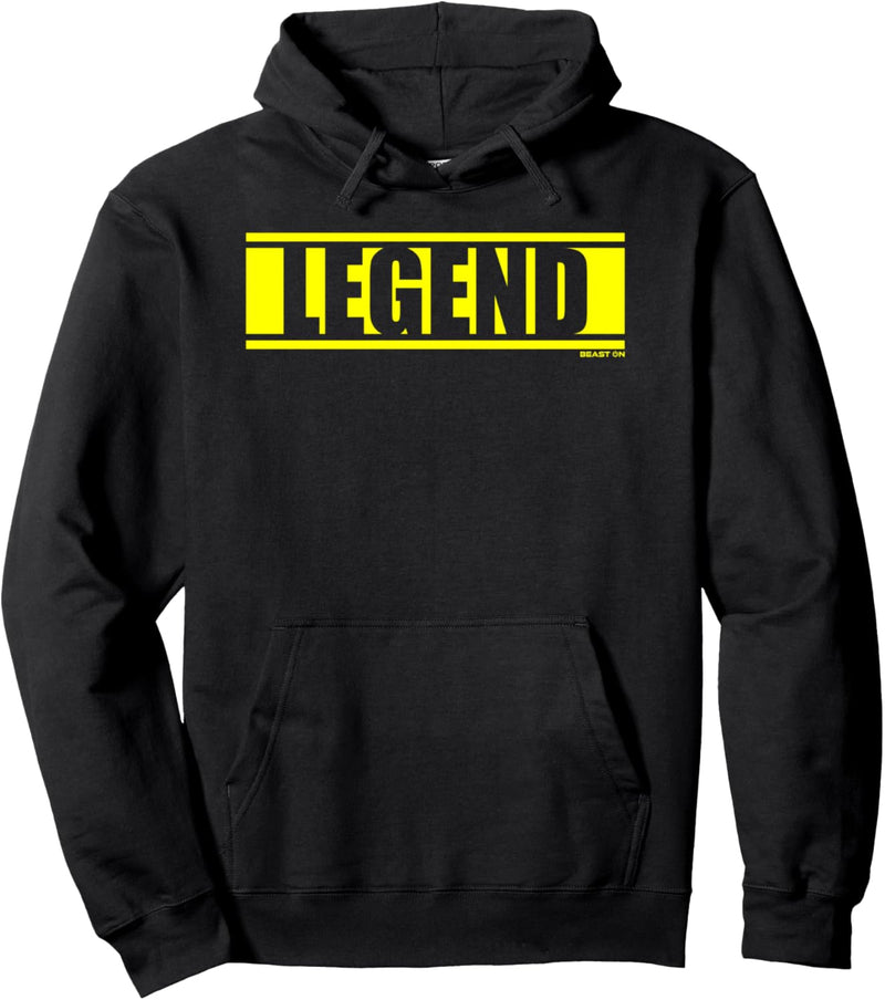 Legend Gelb Gym Fitness Workout gelbe Schrift Druck Motiv Pullover Hoodie