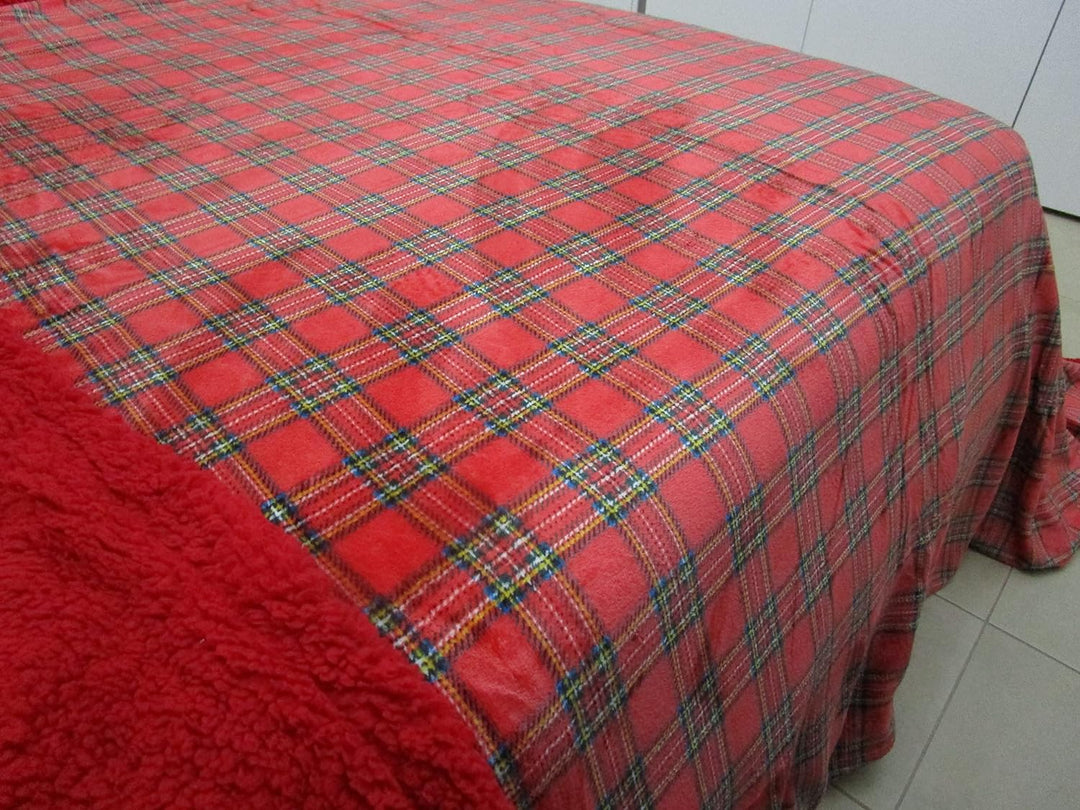 Decke oder Decke aus weicher Mikrofaser, Design Schoko, Rückseite Lammfell, in allen Grössen, Farben