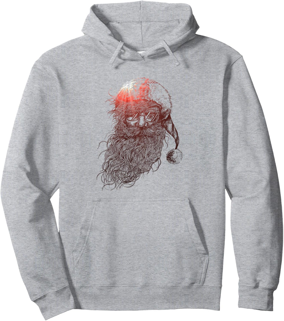 Moderner Hipster Weihnachtsmann Sonnenbrille Bart Pullover Hoodie