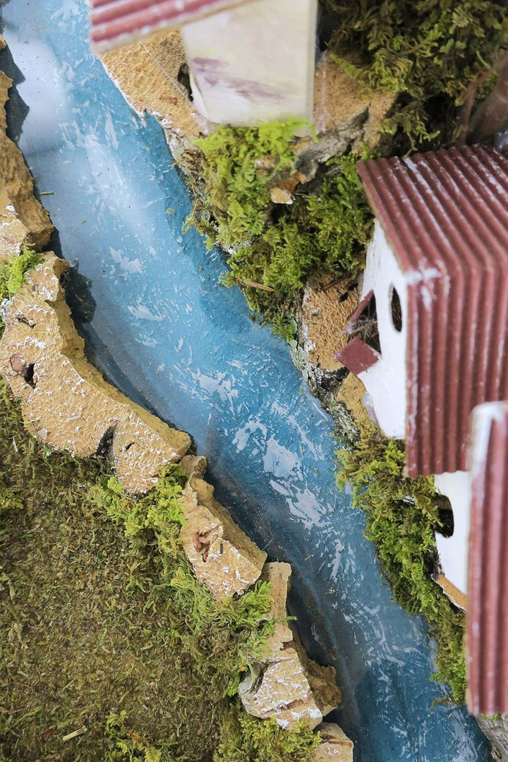 BERTONI Holzhäuser mit Fluss, Mehrfarbig, Einheitsgrösse