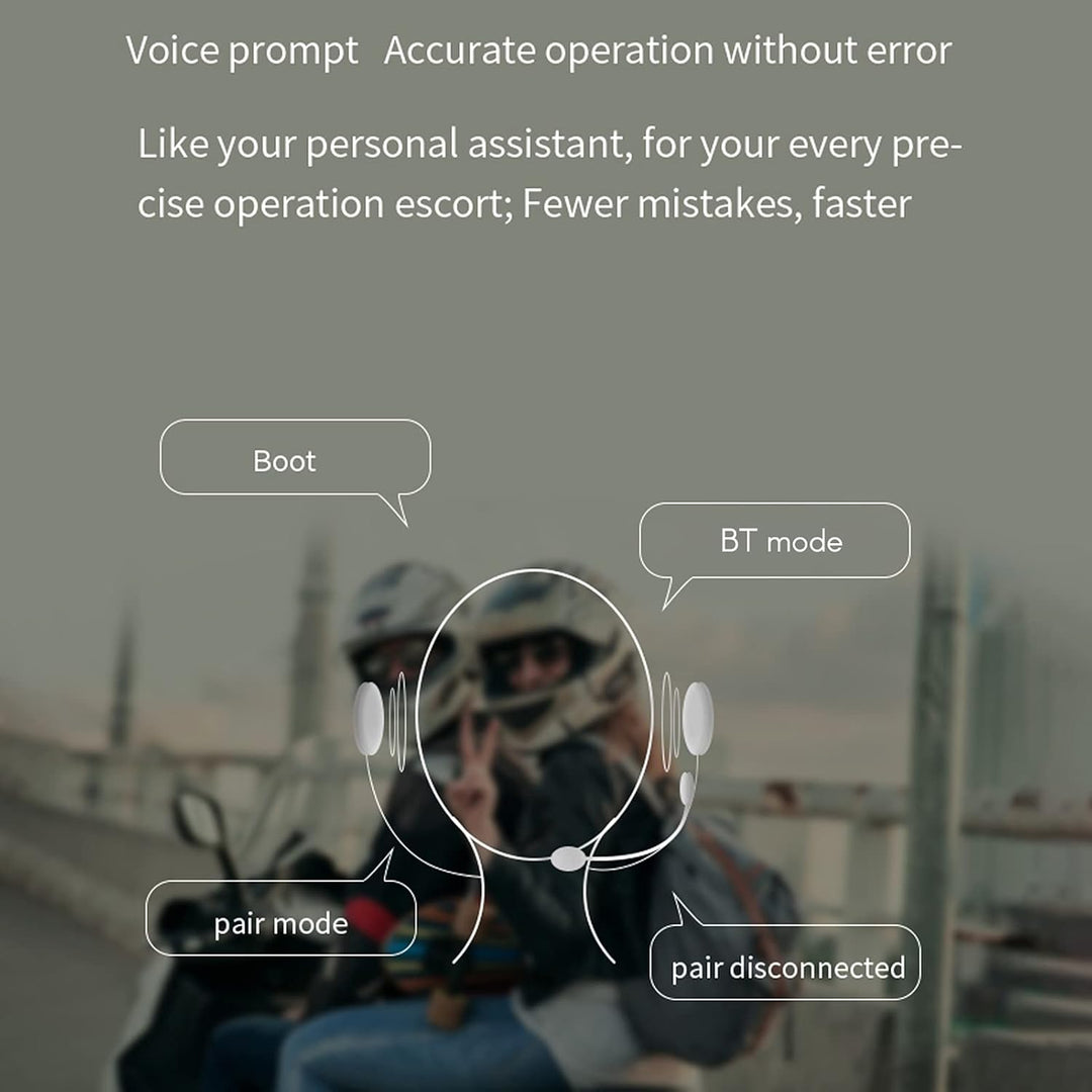 ACAGALA Motorcycle BT Intercom with Helmet BT Headset Waterproof Universal Communication System for