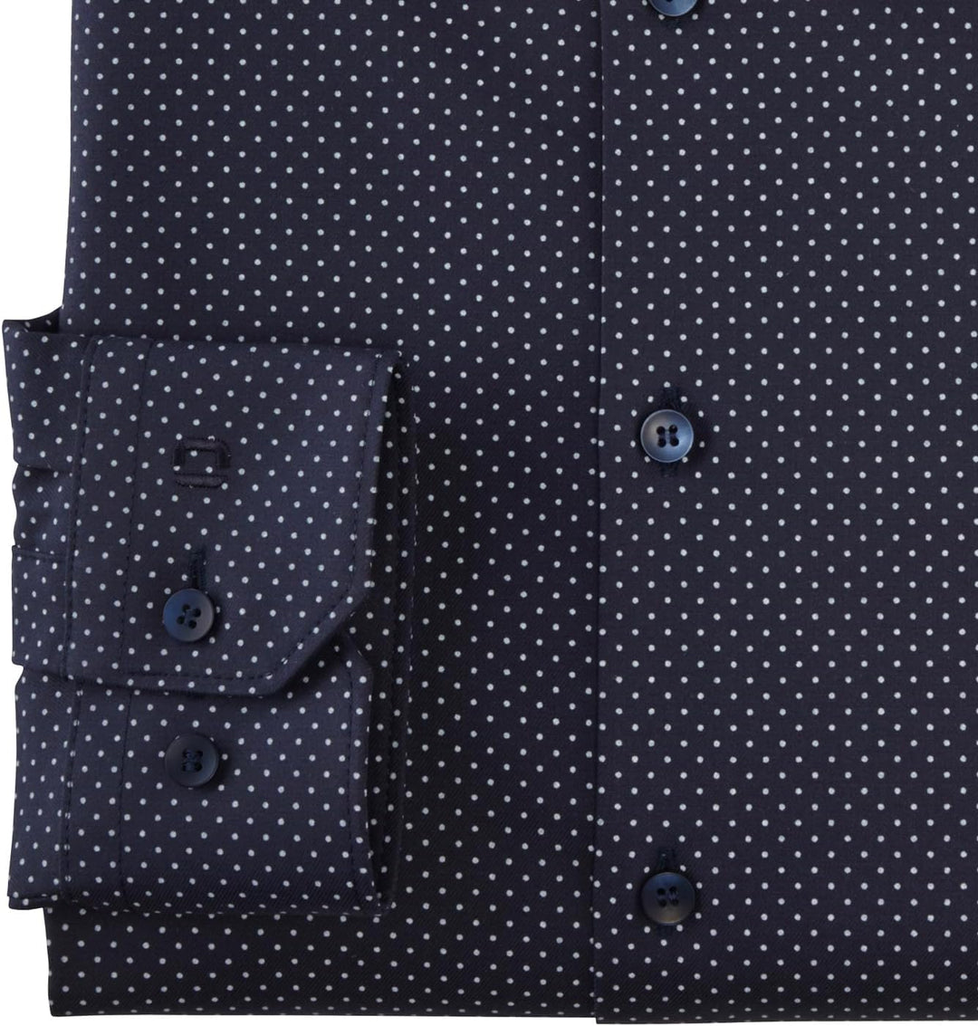 OLYMP Herren Businesshemd Langarm No.Six.24.Seven,Rotationsdruck,super Slim,Modern Kent 39 Dunkelbla