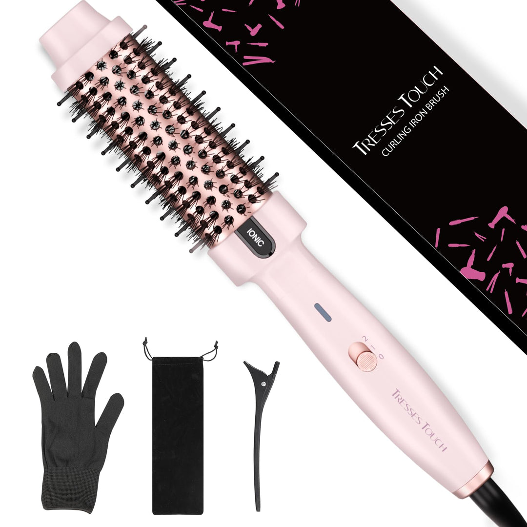 Thermal Brush, Thermobürste Negativ-Ionen, Wärmebürste Rundbürste mit 2 Temperaturstufen, Stylingbür