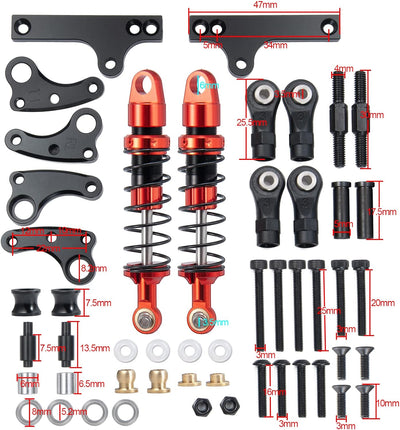 AXspeed Metal Cantilever Suspension Kit 2 Stück 70 mm RC-Stossdämpfersatz für 1: 10 Axial SCX10 II 9