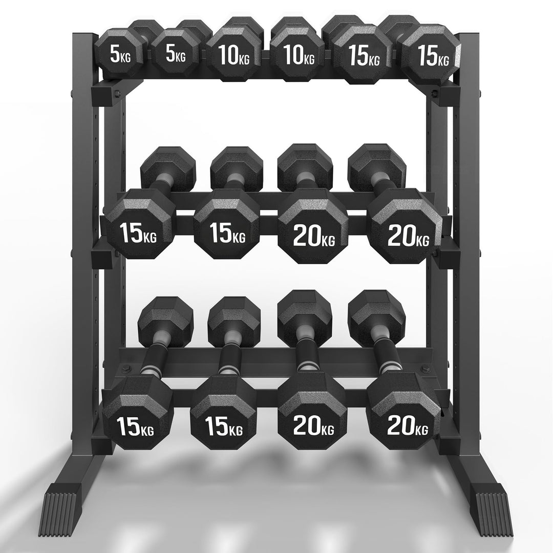 Hantelständer mit 3 Ebenen, 500 kg Kapazität, verstellbar, für das Fitnessstudio zu Hause, robuster