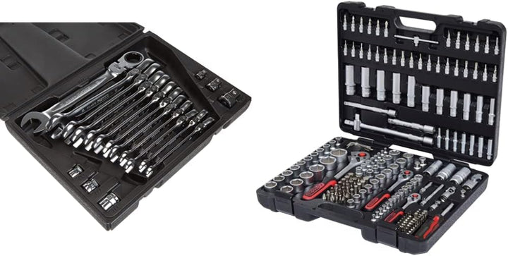 KS 5034868 Tools 503.4868 GEARplus Gelenk-Ratschenringmaulschlüssel-Satz, 18-tlg. & 917.0779 1/4 Zol