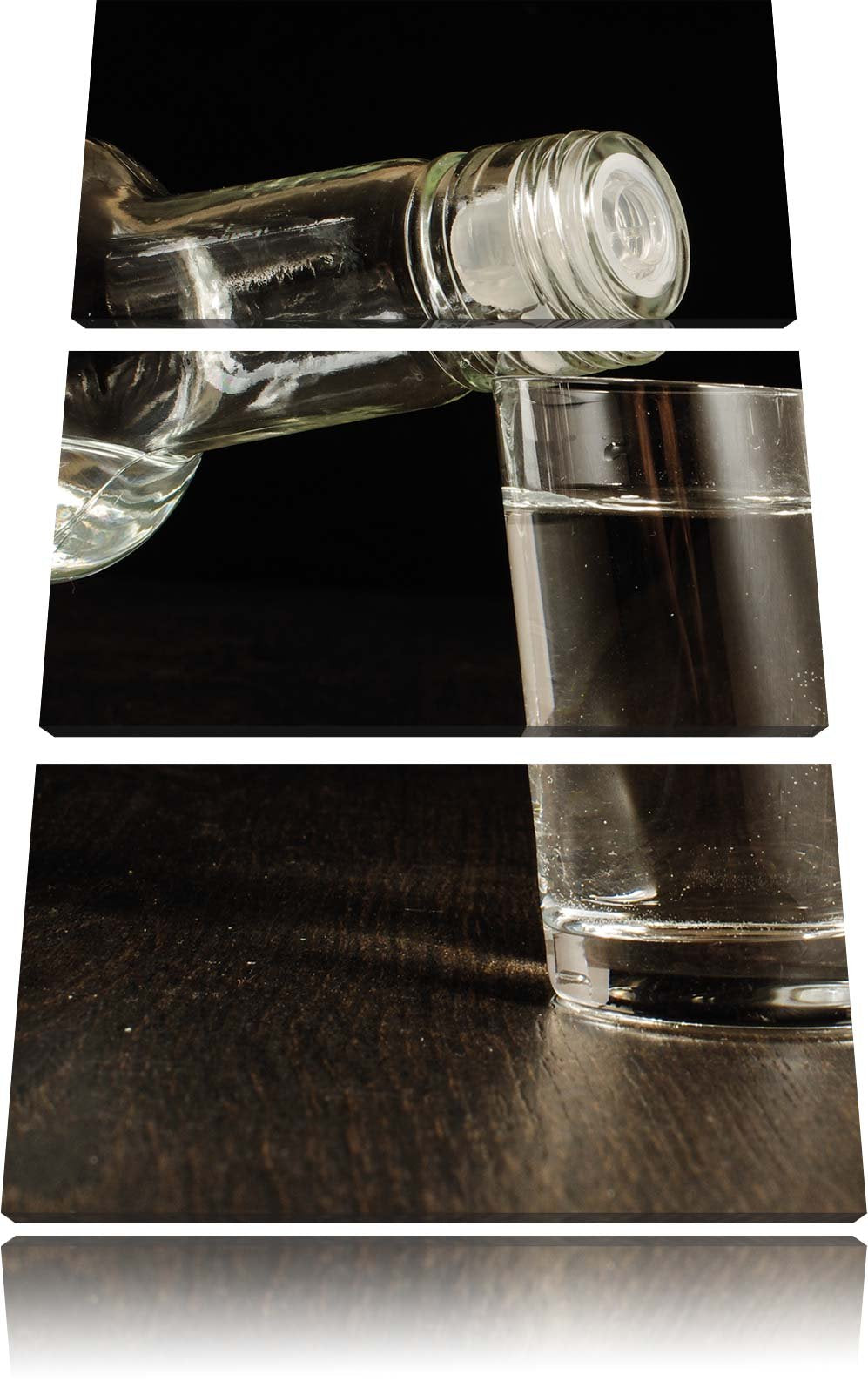 Pixxprint Vodka Flaschen Party als Leinwandbild/Grösse: 3 Teilig (120x80 cm) cm/Wandbild/Kunstdruck/