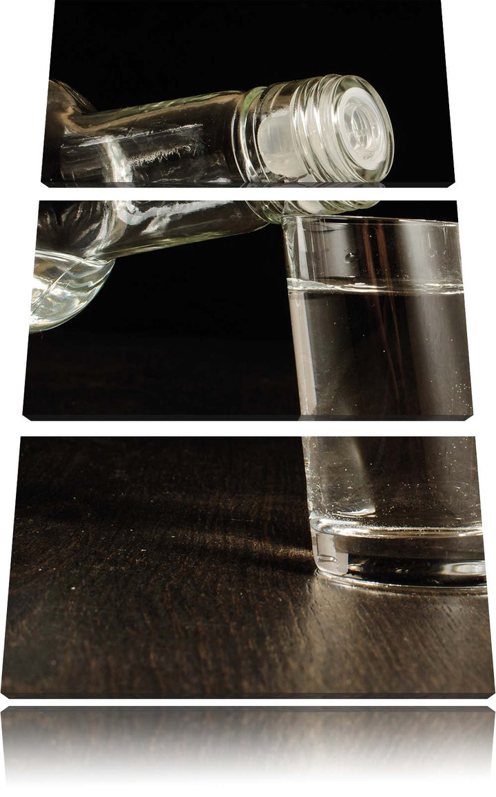 Pixxprint Vodka Flaschen Party als Leinwandbild/Grösse: 3 Teilig (120x80 cm) cm/Wandbild/Kunstdruck/