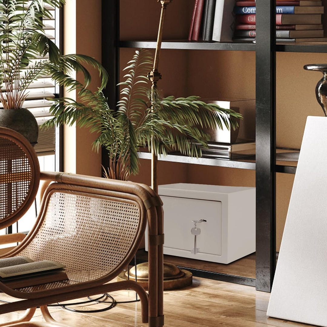 YUENFONG 31x20x20cm Safe Tresor Möbeltresor mit Doppelbartschloss, Wandsafe Schlüsseltresor inkl. 2