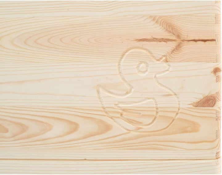 PINUS - Spielzeugkiste Holz mit Deckel 3-in-1, Spielzeug Aufbewahrung Motiv, 39x30x74 cm, Aufbewahru
