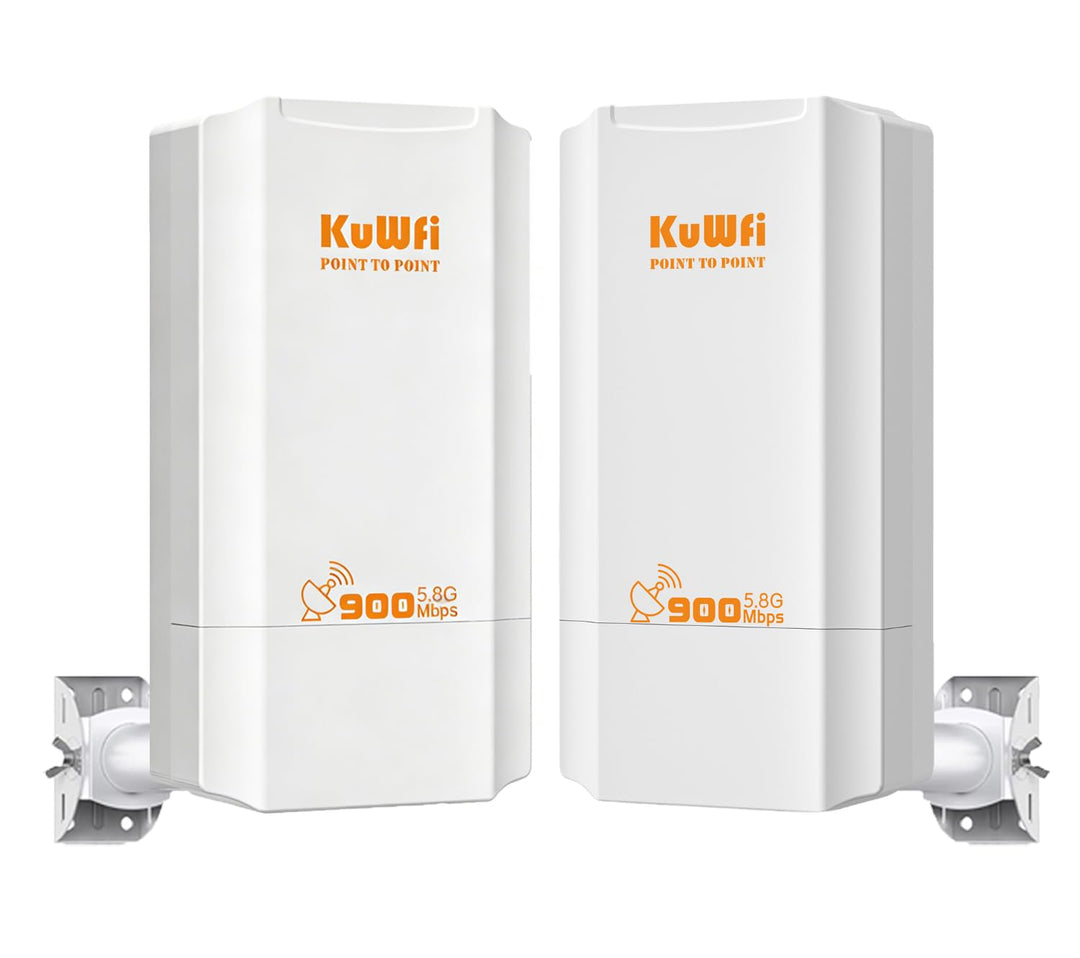 KuWFi Point to Point WLAN Bridge Outdoor, 5GHz, 867Mbps, PtP&PtMP, 2km Reichweite, PoE-betrieben, IP