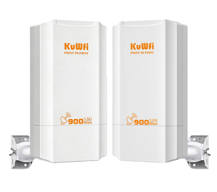 KuWFi Point to Point WLAN Bridge Outdoor, 5GHz, 867Mbps, PtP&PtMP, 2km Reichweite, PoE-betrieben, IP