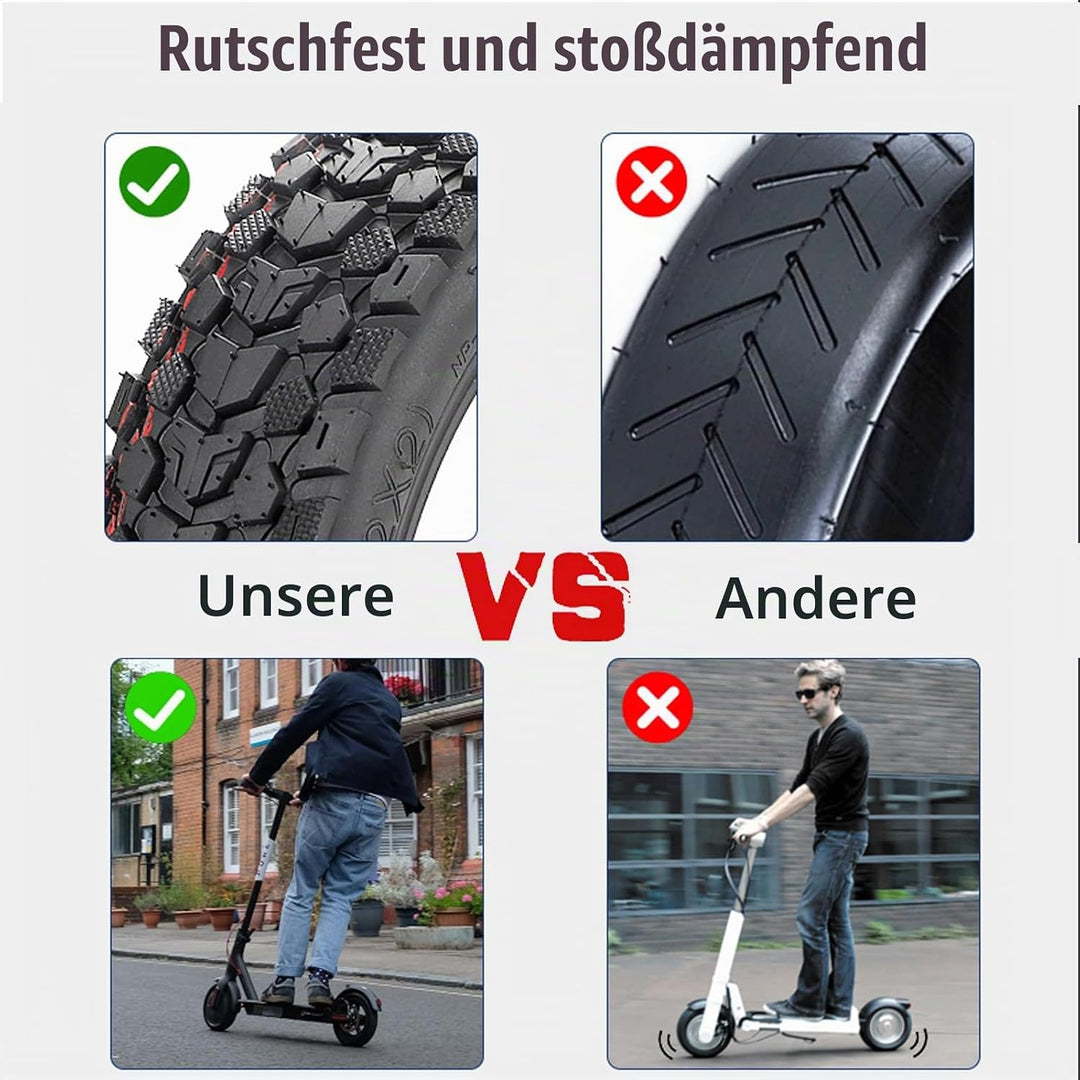 LTSKY 8,5 Zoll Offroad Reifen schlauchloser für Xiaomi M365/1S / Pro/Pro 2, 50/75-6.1 (8 1/2 * 2) Re
