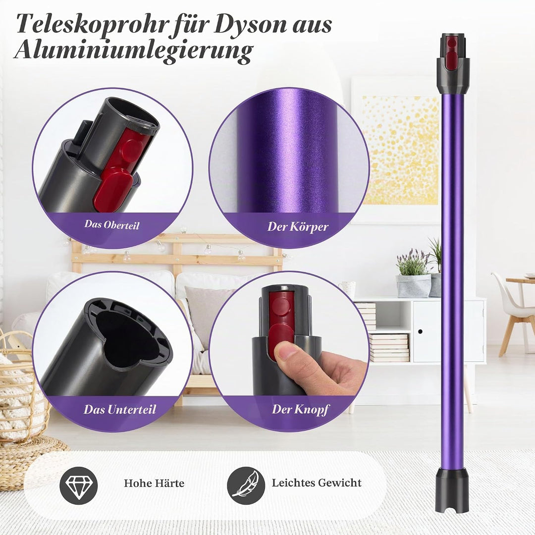 Elalove Ersatz Aluminium Verlängerungsrohr für V11 V10 V15 V8 V7 Staubsauger – 73 CM Schnellmontage-