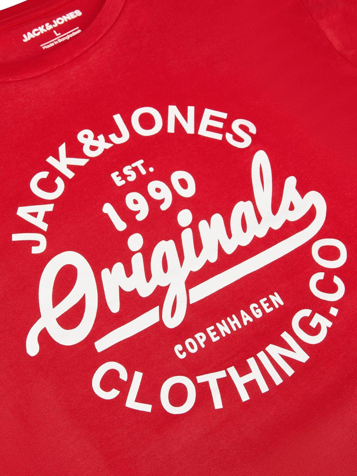 JACK & JONES JJLINO T-Shirt 4er Pack Rundhals Kurzarm Shirt Regular Fit Print Sommer 100% Baumwolle