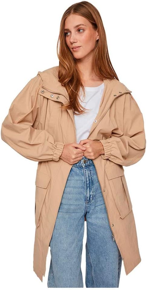 Vila Damen Visiliana Long Jacket-Noos Parka 42 Sesame, 42 Sesame