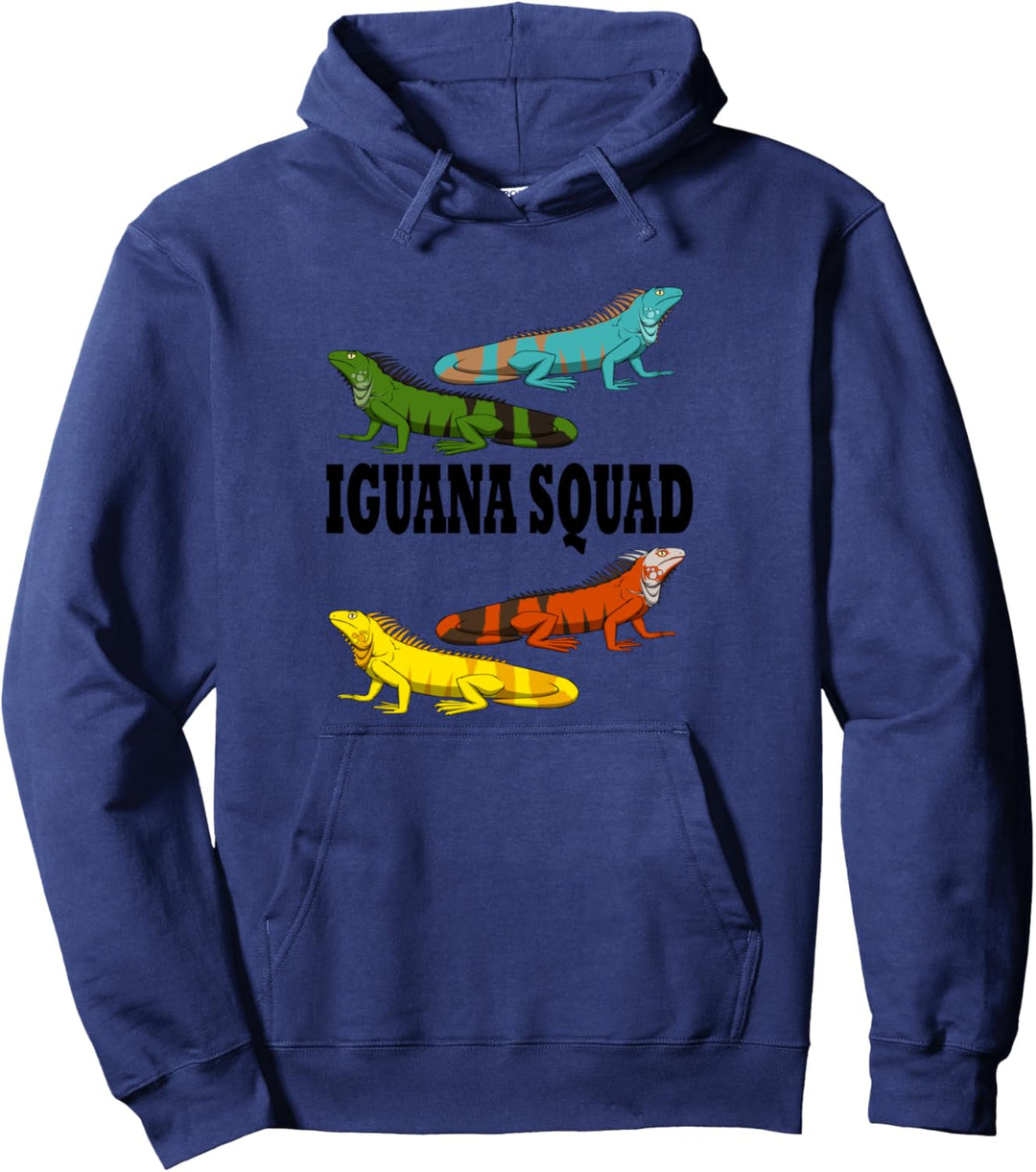 Niedlicher Leguan Squad Eidechse Reptil Team Pullover Hoodie