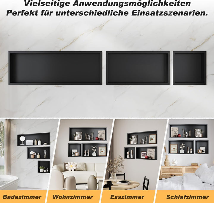 SONNI Wandnische Dusche Edelstahl, eingebettete Duschnische, Einzelregal Lagerung für Badezimmer, Wa