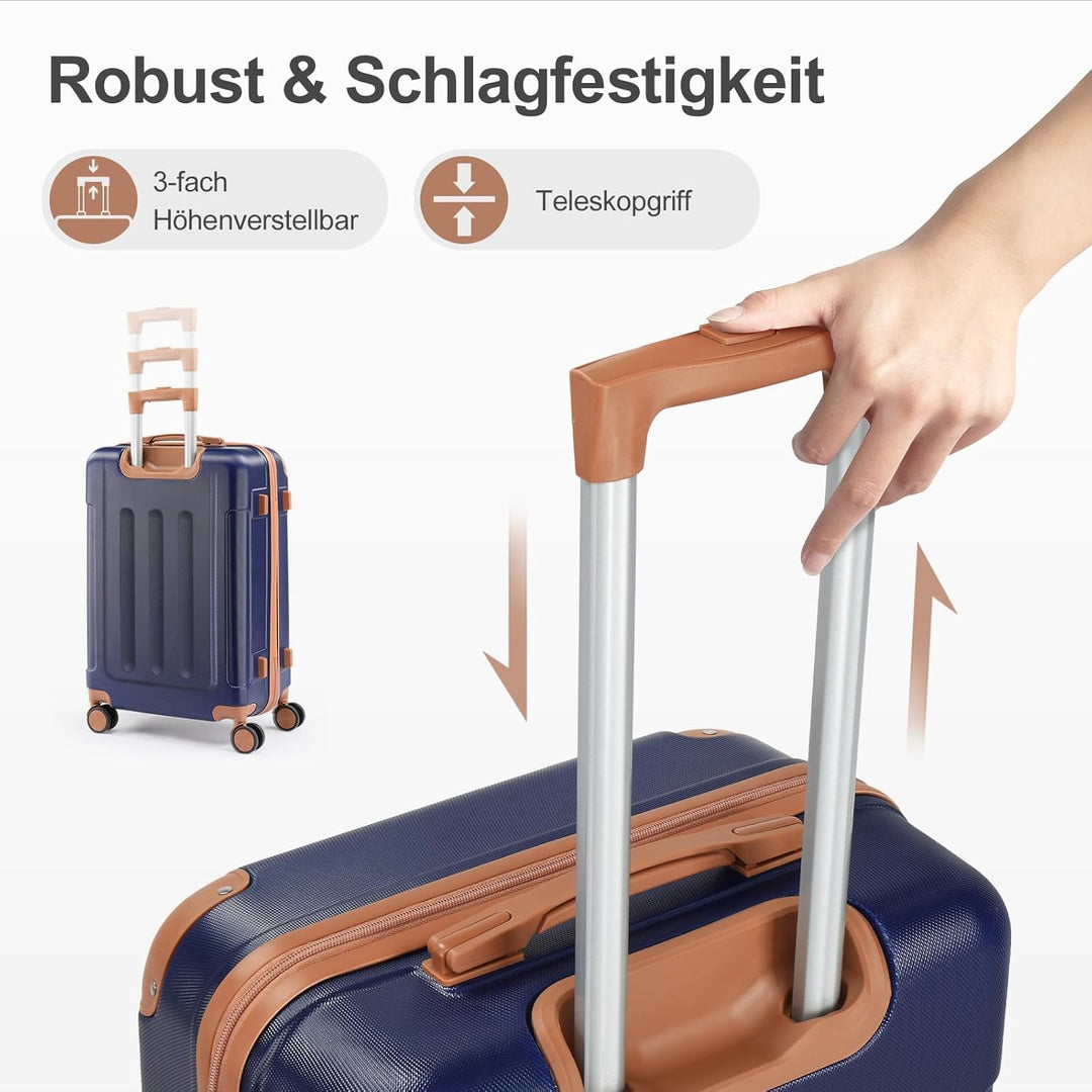 LALAHO Kofferset 4 teilig Hartschale, Koffer Set aus ABS, Reisekoffer mit Rollen Gross, Hartschalenk