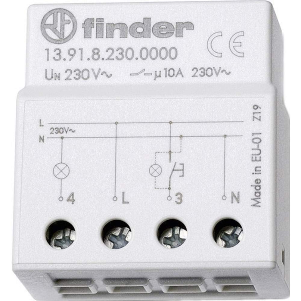 Finder 139182300000PAS Elektronischer Stromstossschalter, zur Montage in Unterputzdosen, 230 VAC, 1 