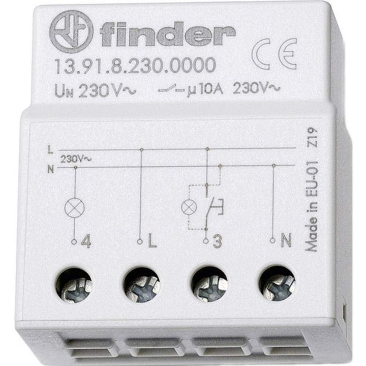 Finder 139182300000PAS Elektronischer Stromstossschalter, zur Montage in Unterputzdosen, 230 VAC, 1 