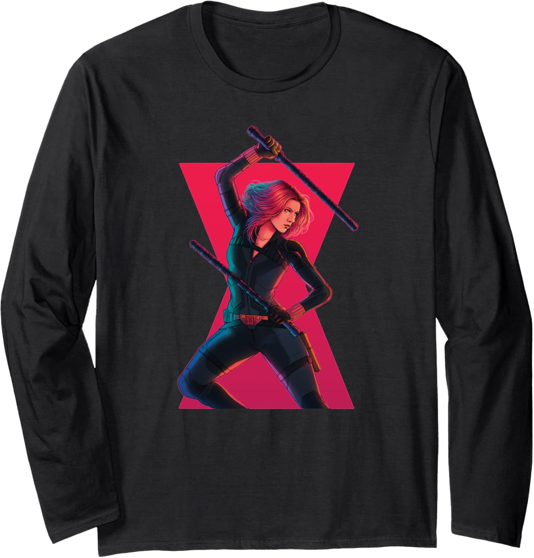Marvel Black Widow Movie Natasha Romanoff Fight Langarmshirt