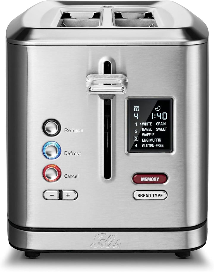 Solis Flex Toaster (Typ 8004) – Premium Edelstahl Toaster mit 7 Programmen, breiten Schlitzen, LCD-D