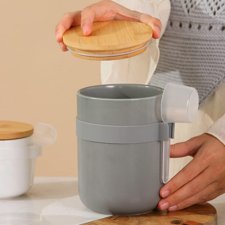 1000ml/34 oz Vorratsdosen Keramik, Teedose Kaffeedose mit Löffel und deckel, aufbewahrungsdosen küch
