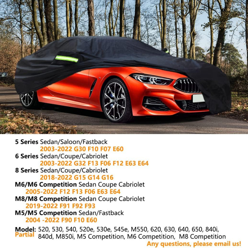 SjYsXm Massgeschneidert Autoabdeckung Kompatibel mit BMW 5er M5 Limousine 2003-2023/ 6er M6 2002-202