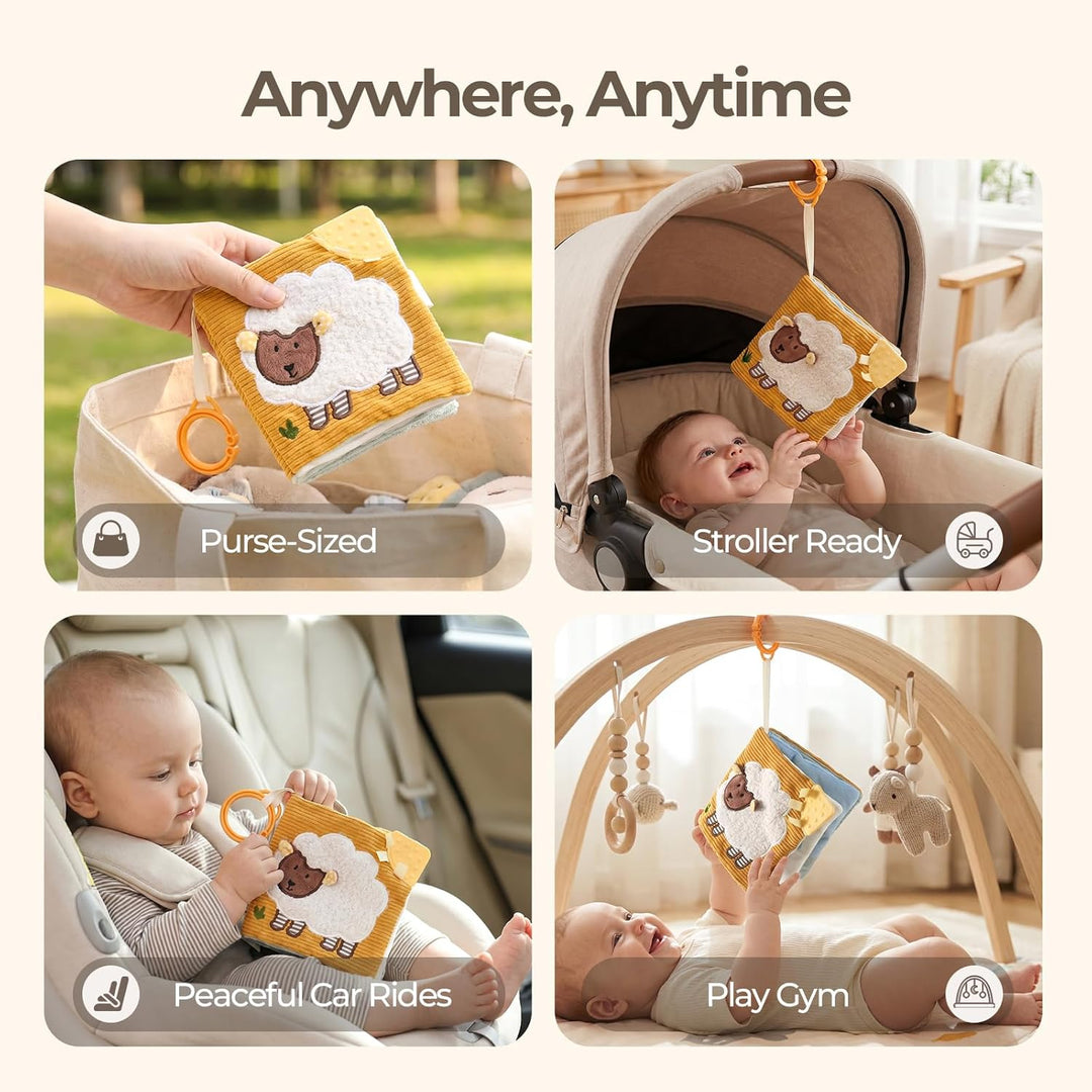 let's make Baby Sensorisches Stoffbuch Baby Spielzeug ab 0 3 6 12 Monate - Interaktive Fühlbuch Knis