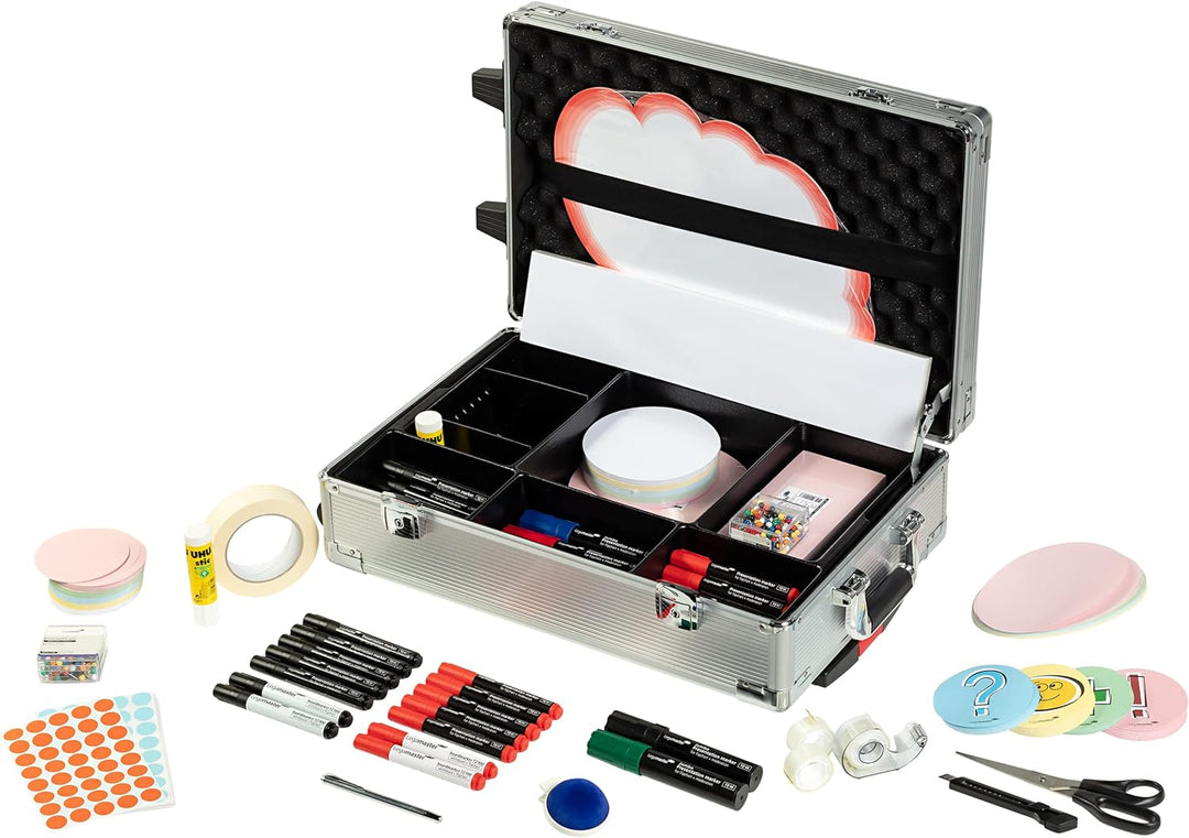 Legamaster Professional mobiler Moderationskoffer 3200-tlg. - hochwertiger Trolley-Koffer mit Zubehö
