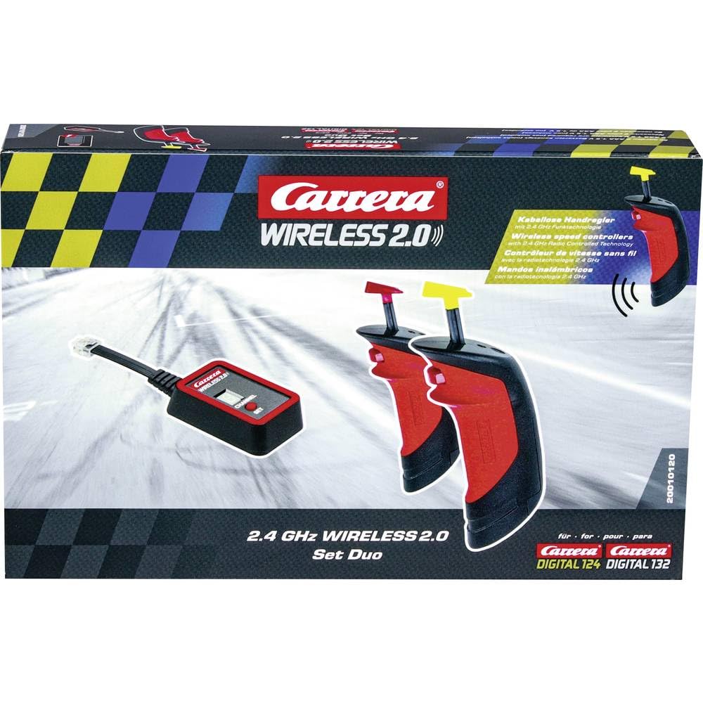 Carrera - 20010120 Wireless 2.0 Set Duo für Digital 132/124 | Kabelloses Rennerlebnis mit 2 Handregl