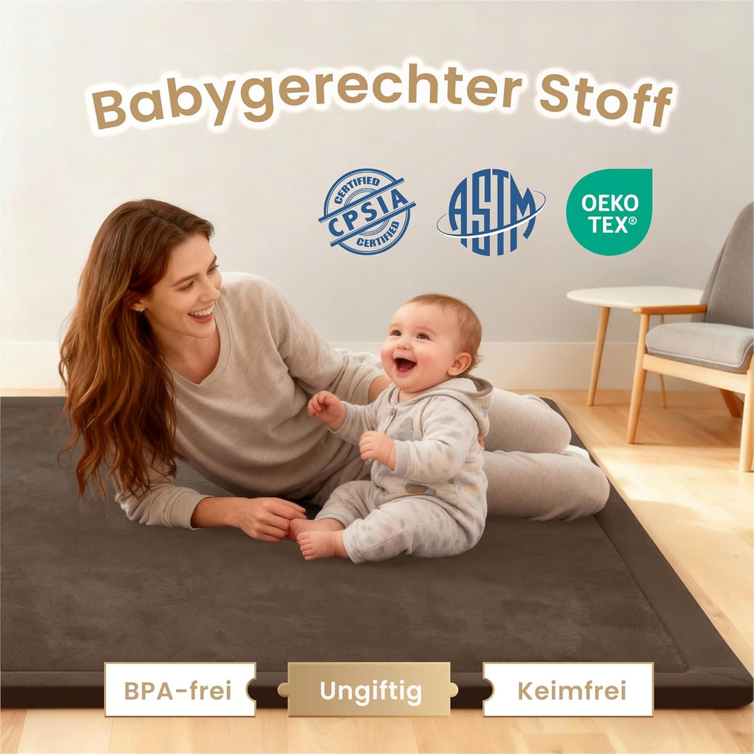 ACOMOPACK Baby Spielmatte aus 3,5 cm dickem Memory-Schaumstoff, 127 x 188 cm, Kinder Laufstallmatte