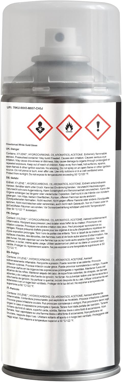 JENOLITE Directorust Metallic-Glanz-Sprühfarbe, Weissgold, 3 x 400 ml, Weissgold-Sprühfarbe für vers