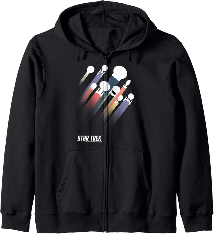 Star Trek Federation Ships Rainbow Stripe Kapuzenjacke