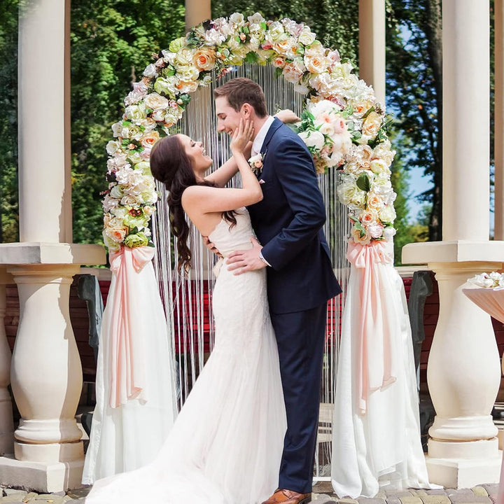 Putros Metall Hochzeitsbogen Hintergrundständer 1,8 m weiss Traubogen Hochzeit Ballon gewölbter Boge