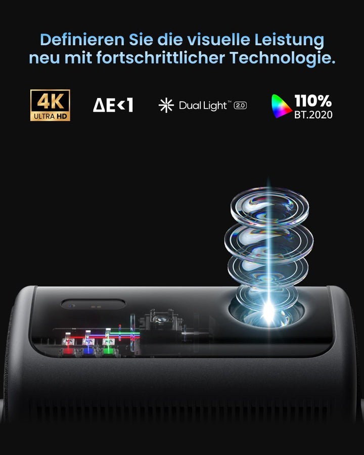 Dangbei MP1 MAX Beamer 4K Heimkino mit 3100 ISO Lumen, 300" Blu-ray 3D, HDR10+, Google TV mit Offici